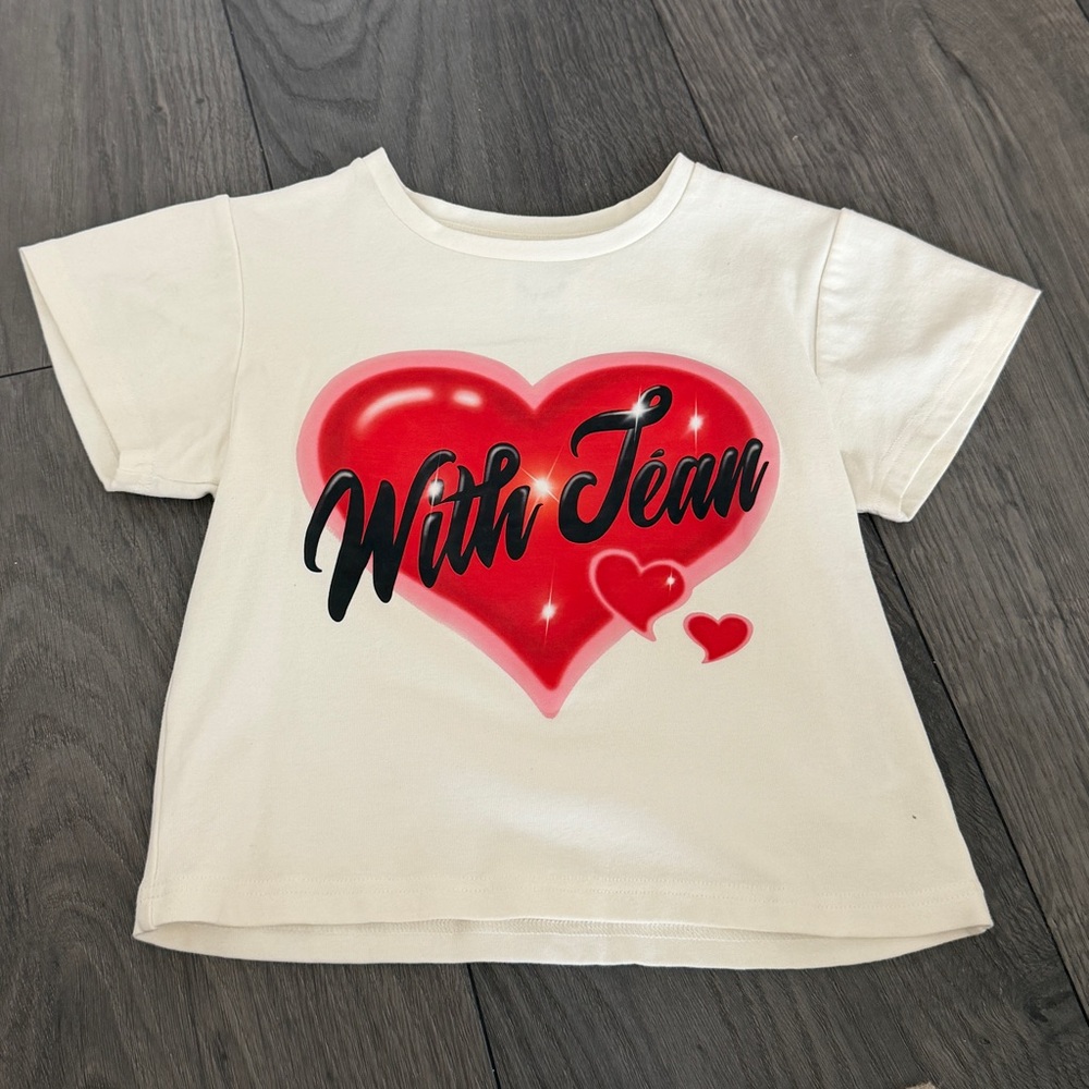 With Jean Heart Baby Tee